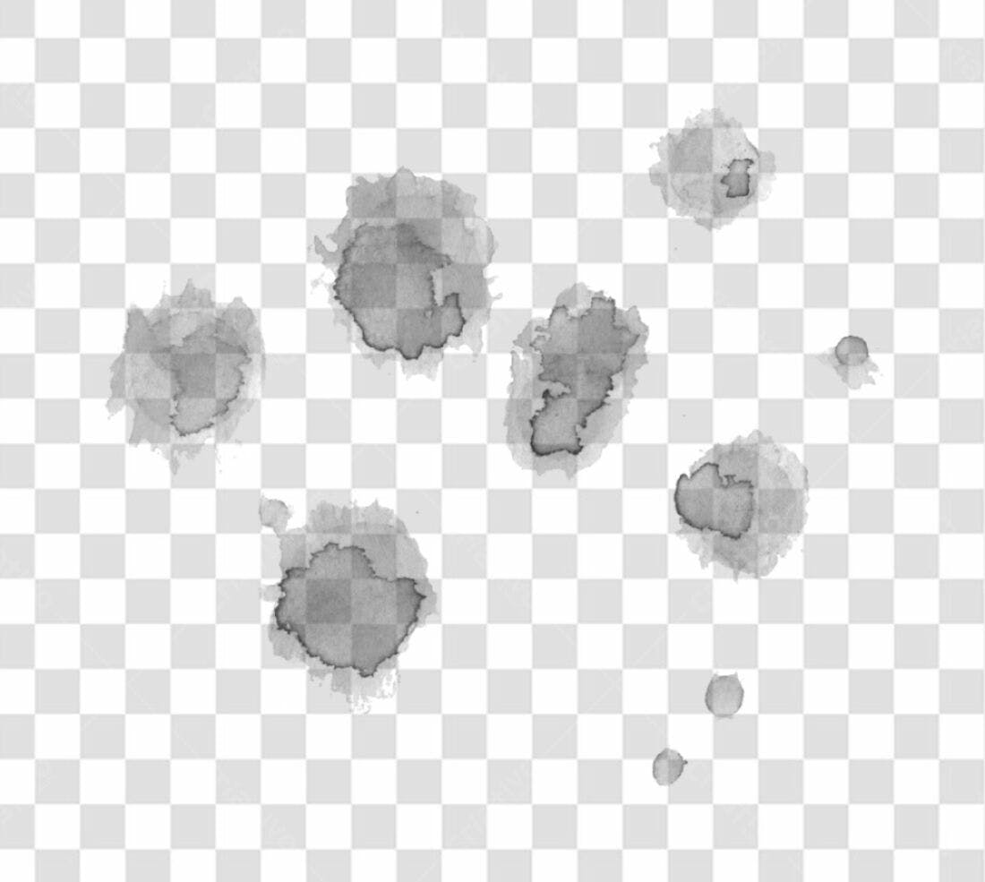 Elementos PNG com fundo transparente Manchas de tinta cinza