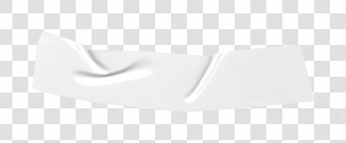 Mockup Fita Adesiva Branca PNG com fundo transparente