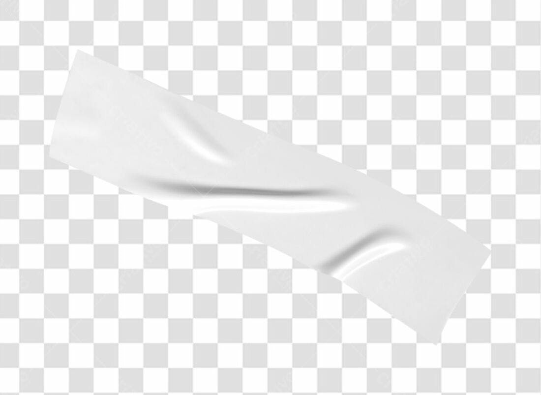 Mockup Fita Adesiva Branca PNG com fundo transparente