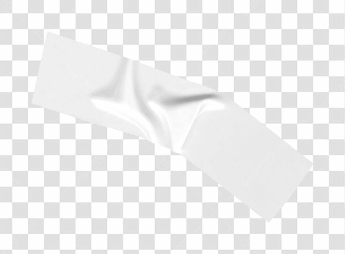 Mockup Fita Adesiva Branca PNG com fundo transparente