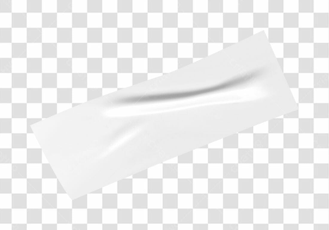 Mockup Fita Adesiva Branca PNG com fundo transparente