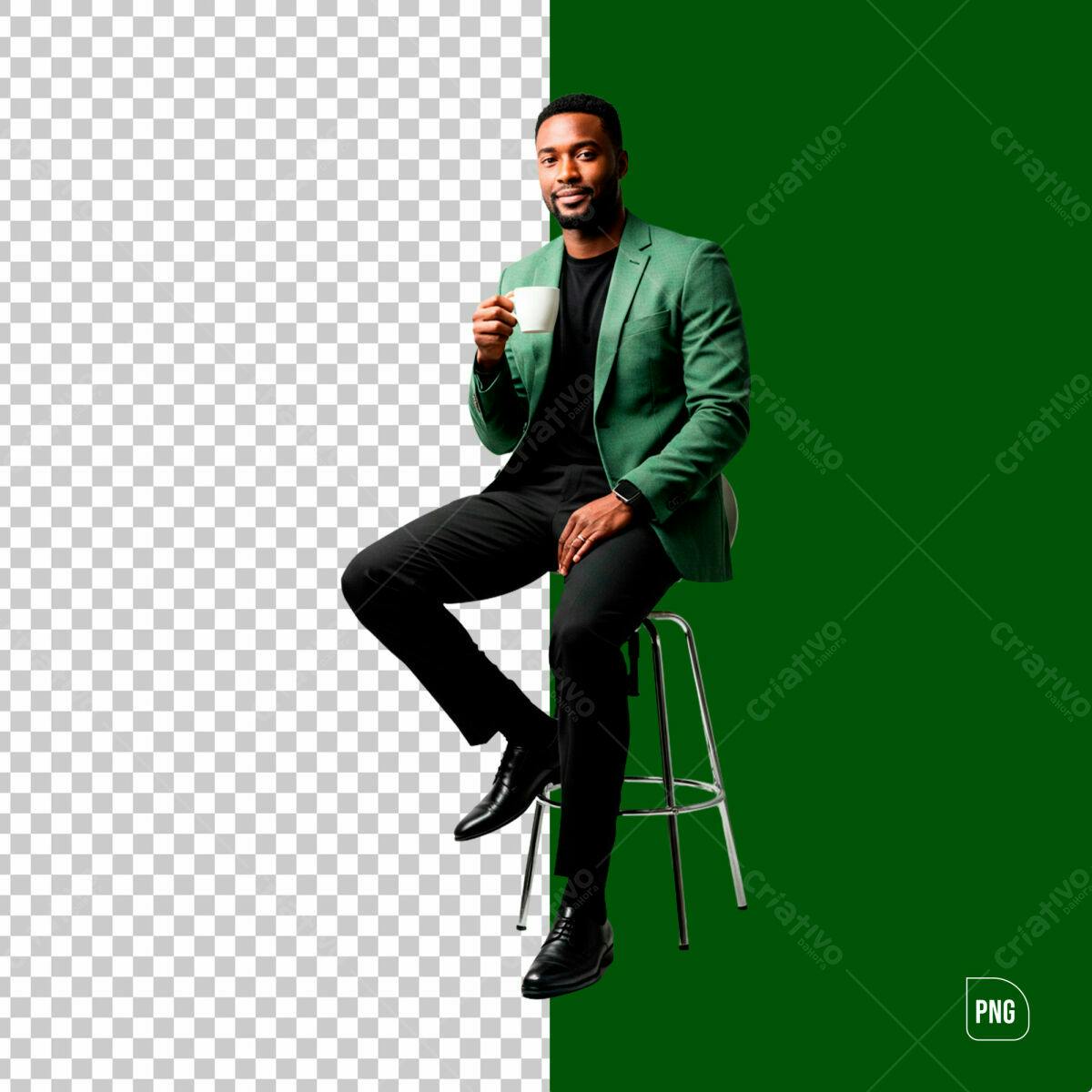 PSD Homem Negócio Bebendo Café PSD Editável