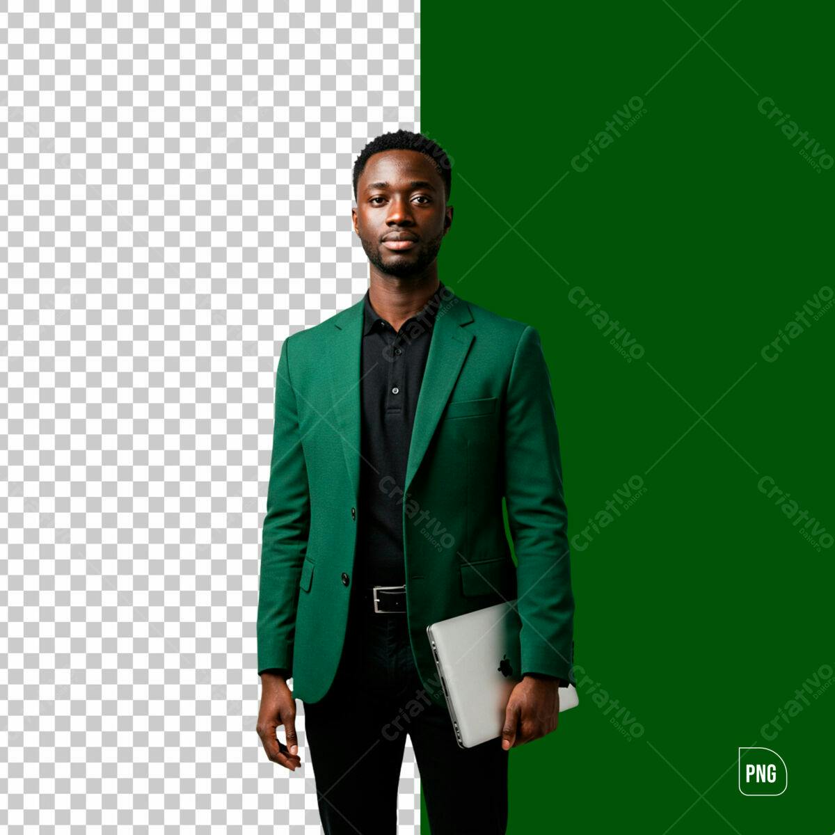 Mockup Homem Negócios Verde PSD Editável