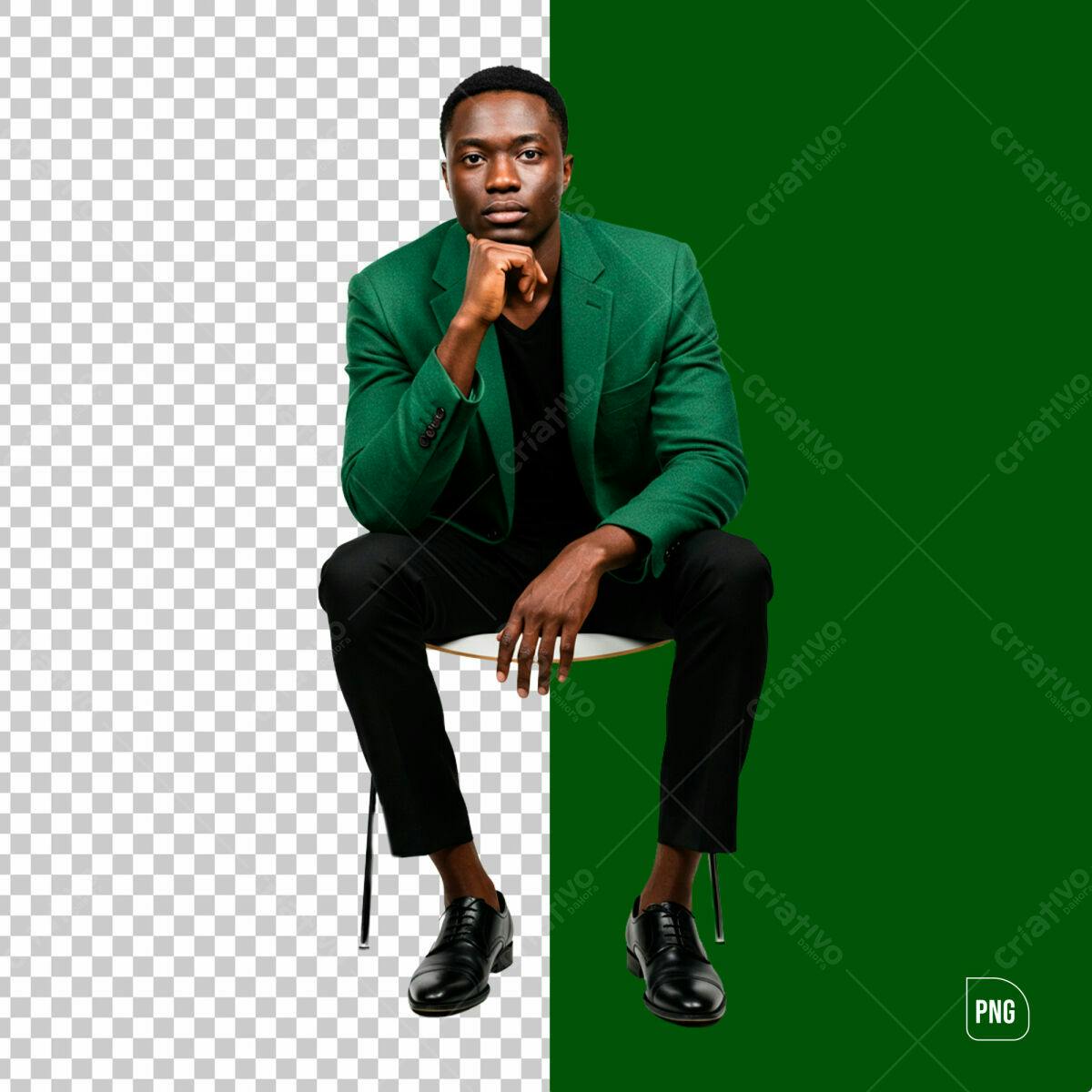PSD para Mockup de Personagem Masculino em Verde