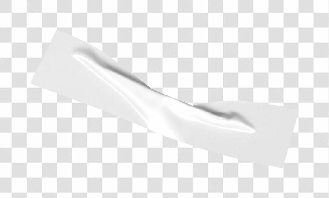 Mockup Fita Adesiva Branca PNG com fundo transparente