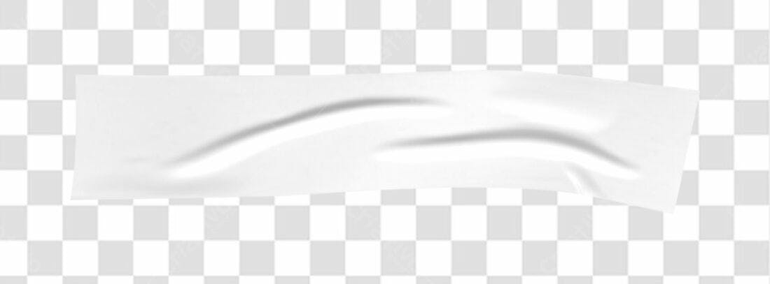 Mockup Fita Adesiva Branca PNG com fundo transparente
