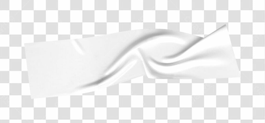 Banner branco tecido PNG com fundo transparente