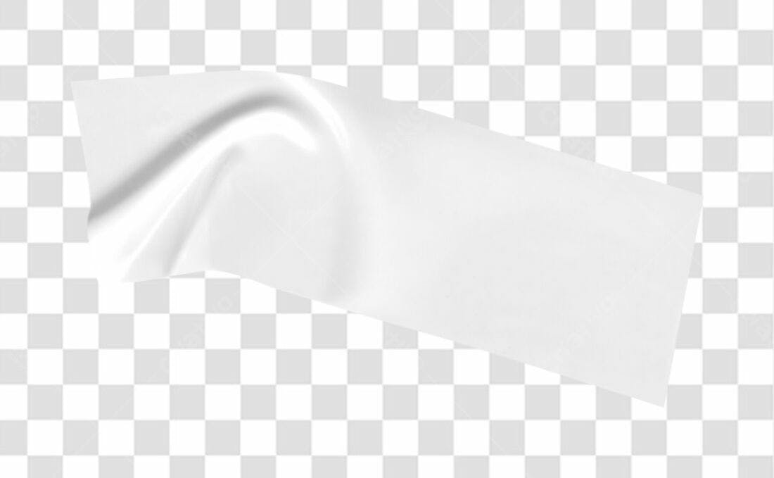 Mockup Fita Adesiva Branca PNG com fundo transparente