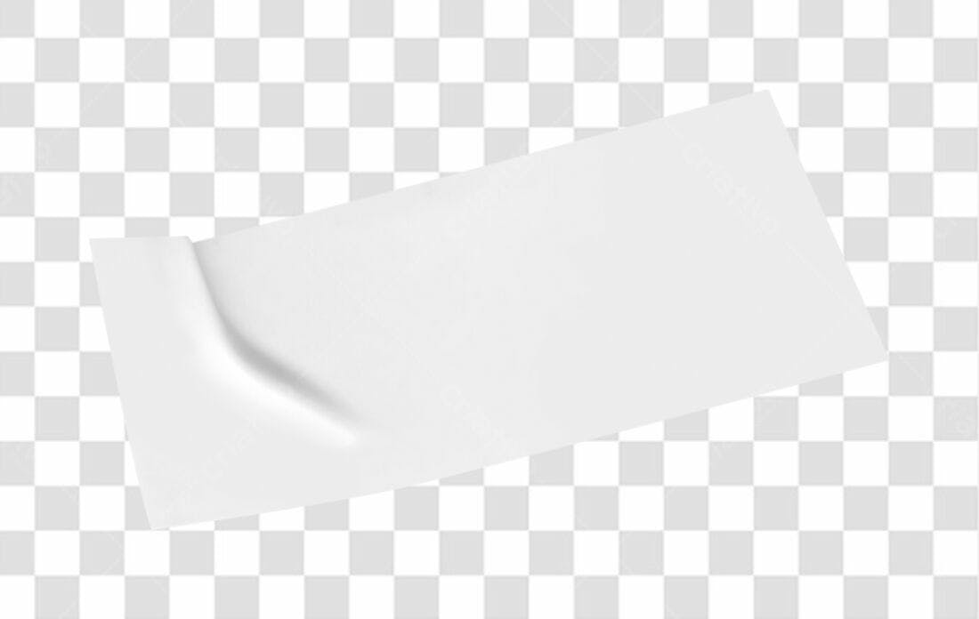 Mockup Adesivo Branco PNG com fundo transparente