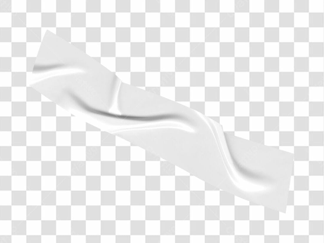 Mockup Fita Adesiva Branca PNG com fundo transparente