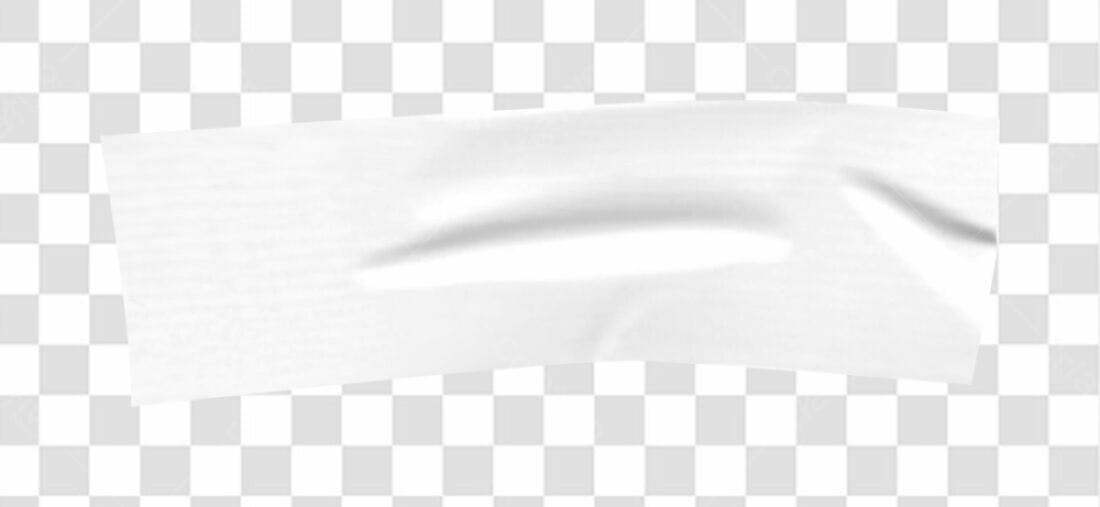 Mockup Fita Adesiva Branca PNG com fundo transparente