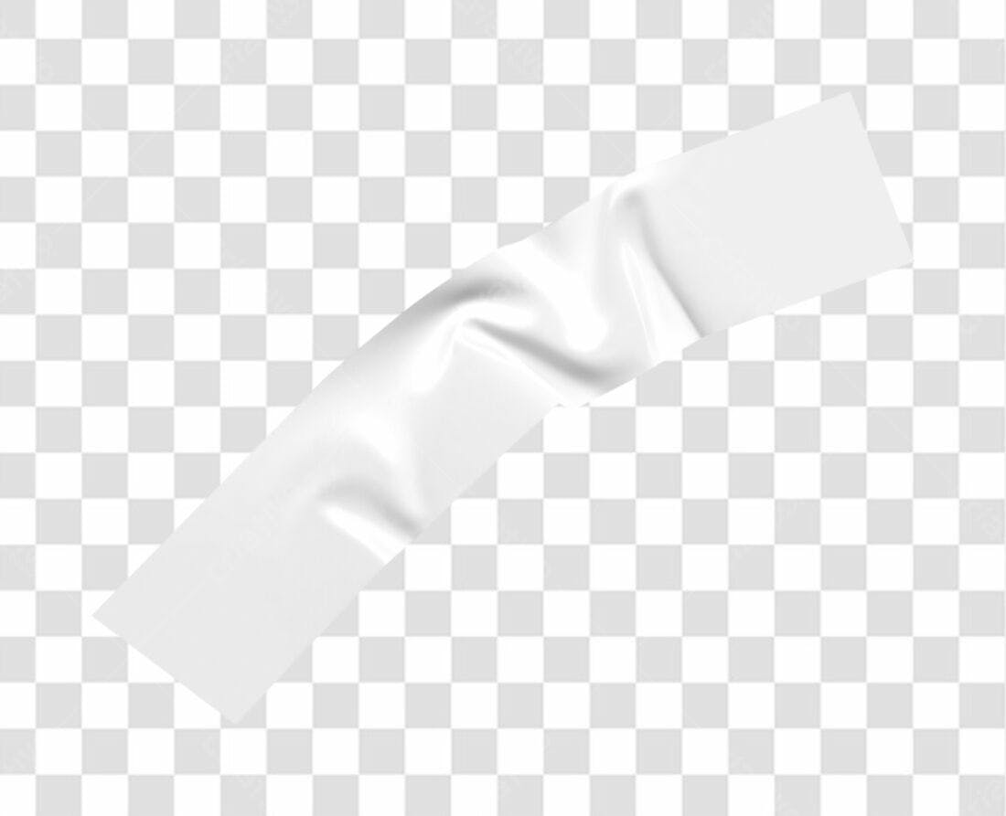 Mockup Fita Adesiva Branca PNG com fundo transparente