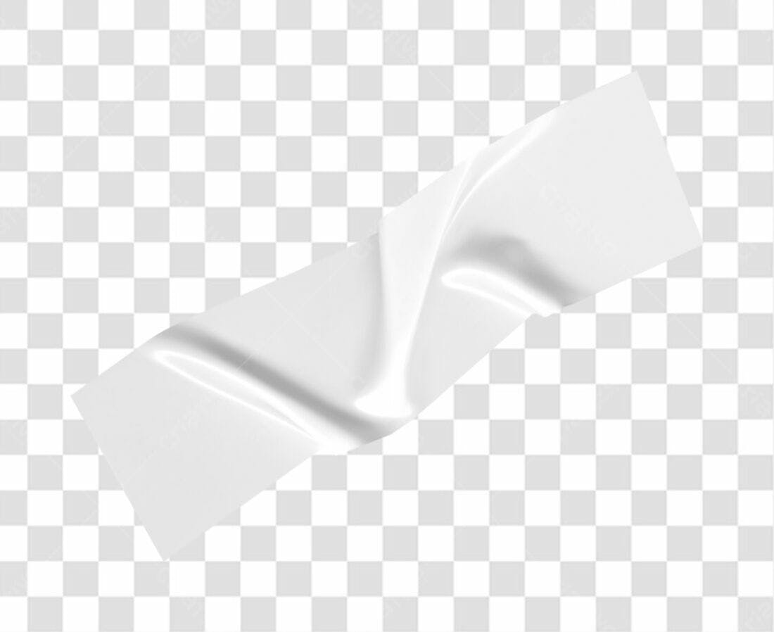 Mockup Fita Adesiva Branca PNG com fundo transparente
