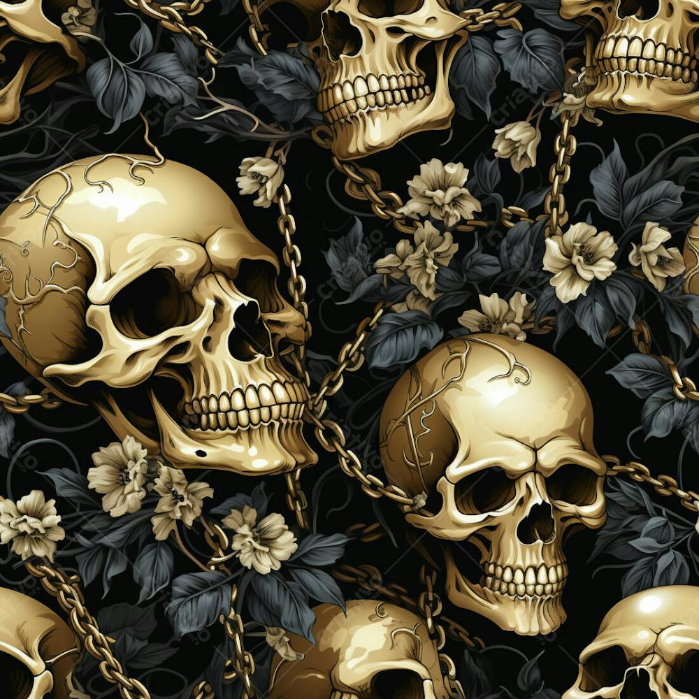 Skull Pattern 8K High Resolution