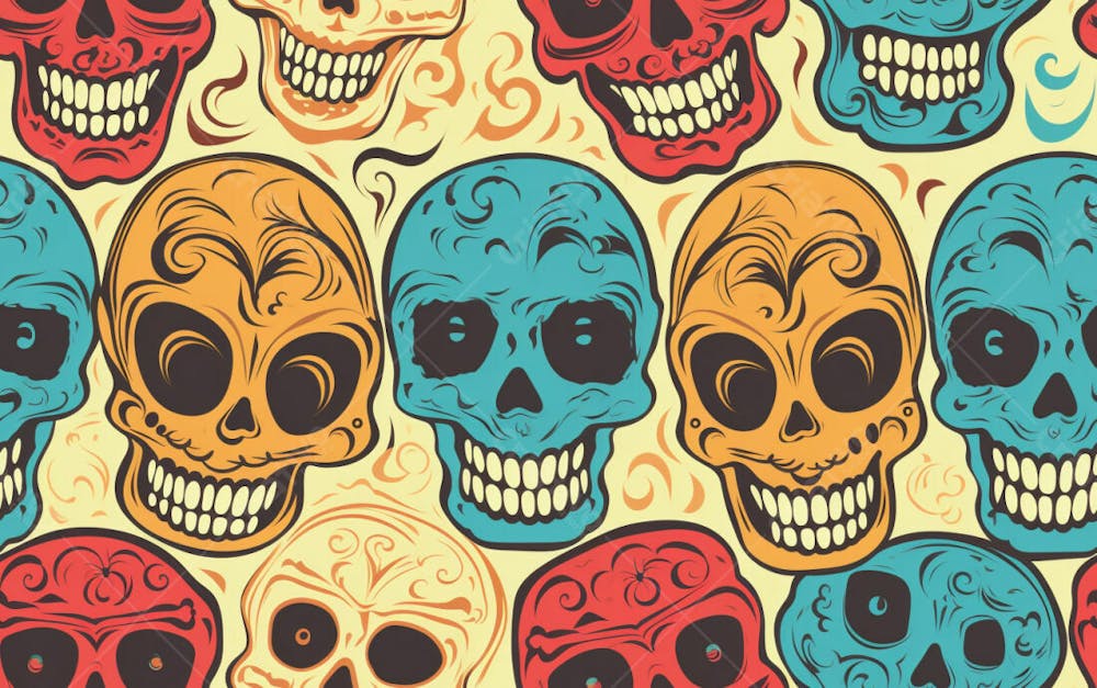 Skull Pattern 8K High Resolution