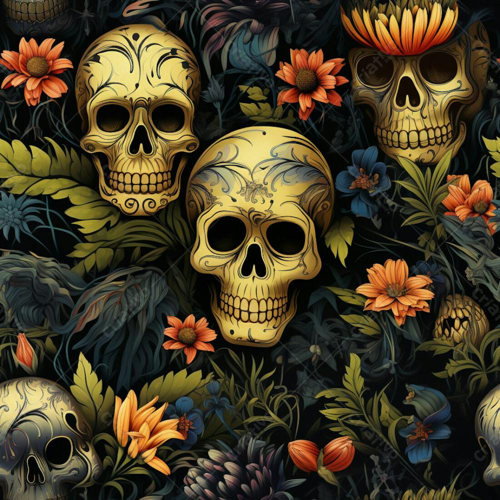 Skull Pattern 8K High Resolution