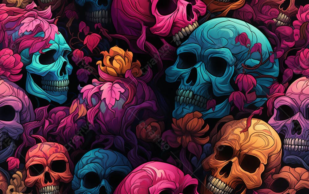 Skull Pattern 8K High Resolution