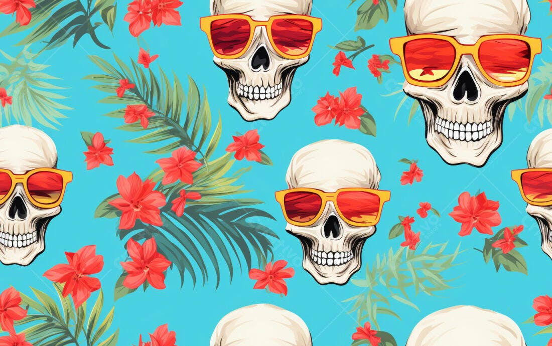 Textura caveira tropical para papel de parede