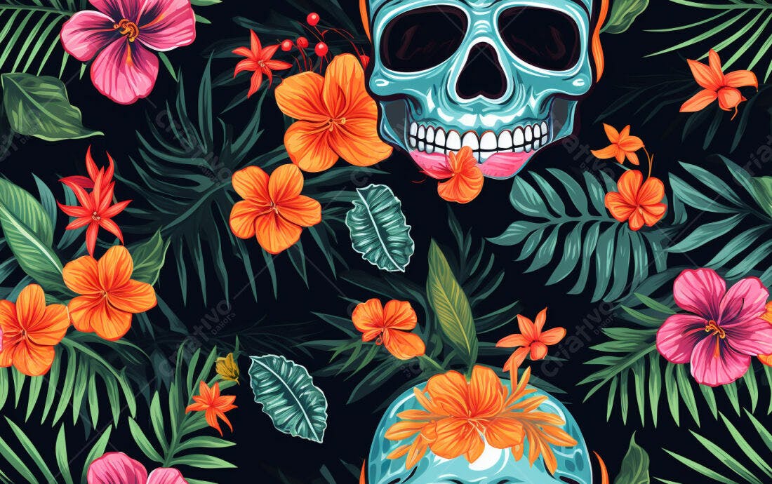 Textura floral tropical para fundo
