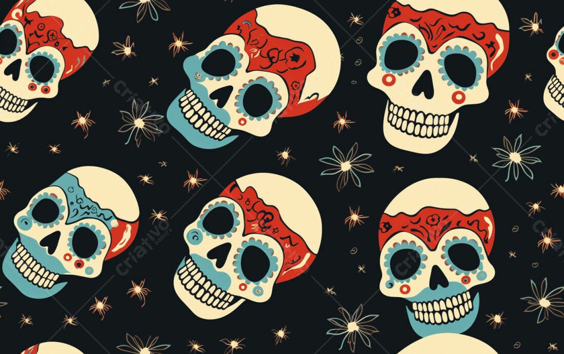 Textura caveira mexicana para Dia dos Mortos
