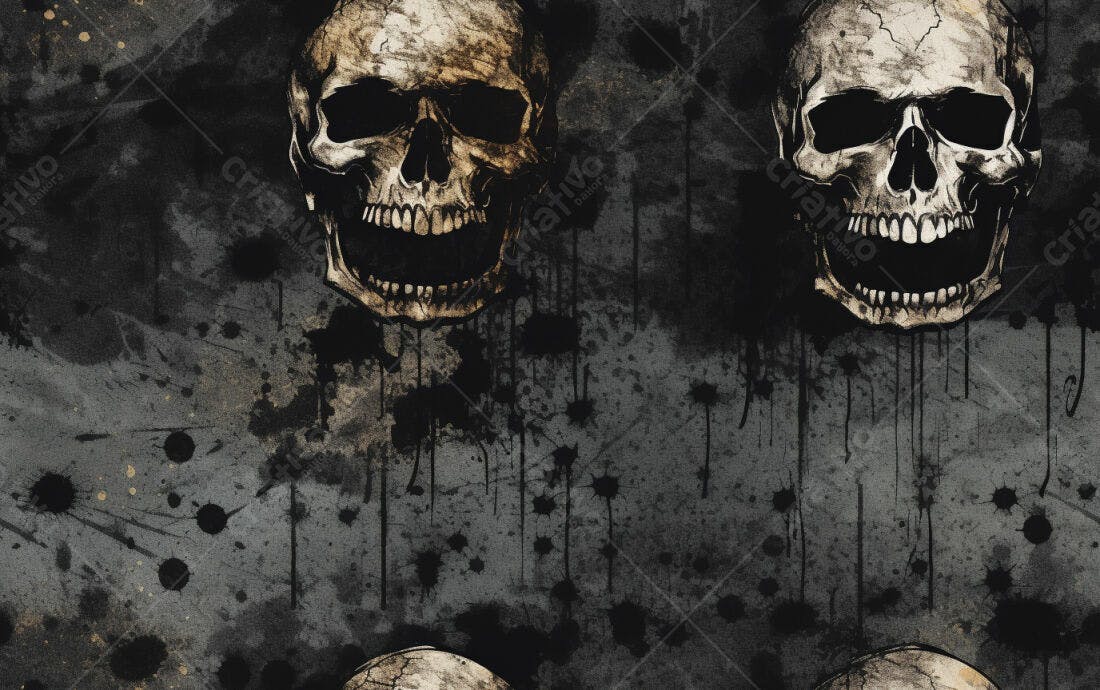 Textura Caveira Gótica para Fundo de Terror