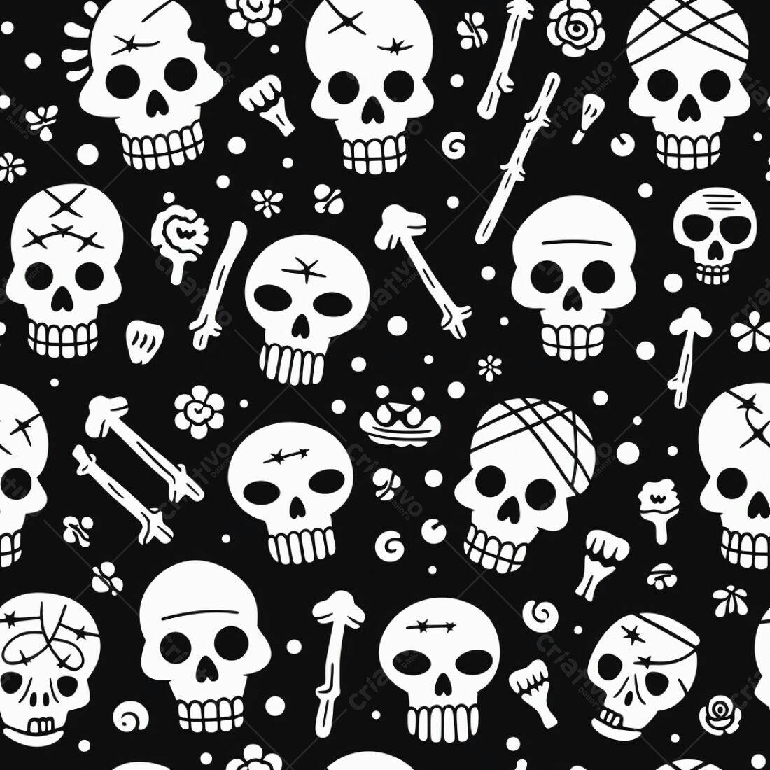 Textura Caveiras Dia dos Mortos para Fundo