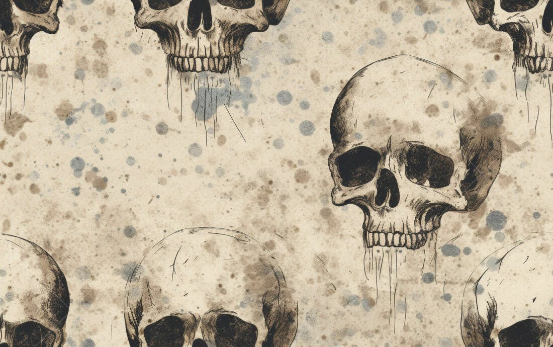Textura caveira vintage para fundo sombrio