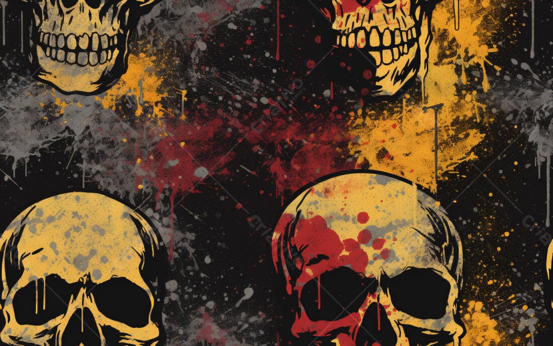 Textura caveiras grunge para fundo sombrio