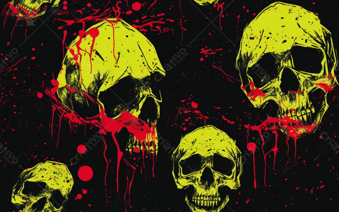 Textura caveiras grunge para fundo sombrio