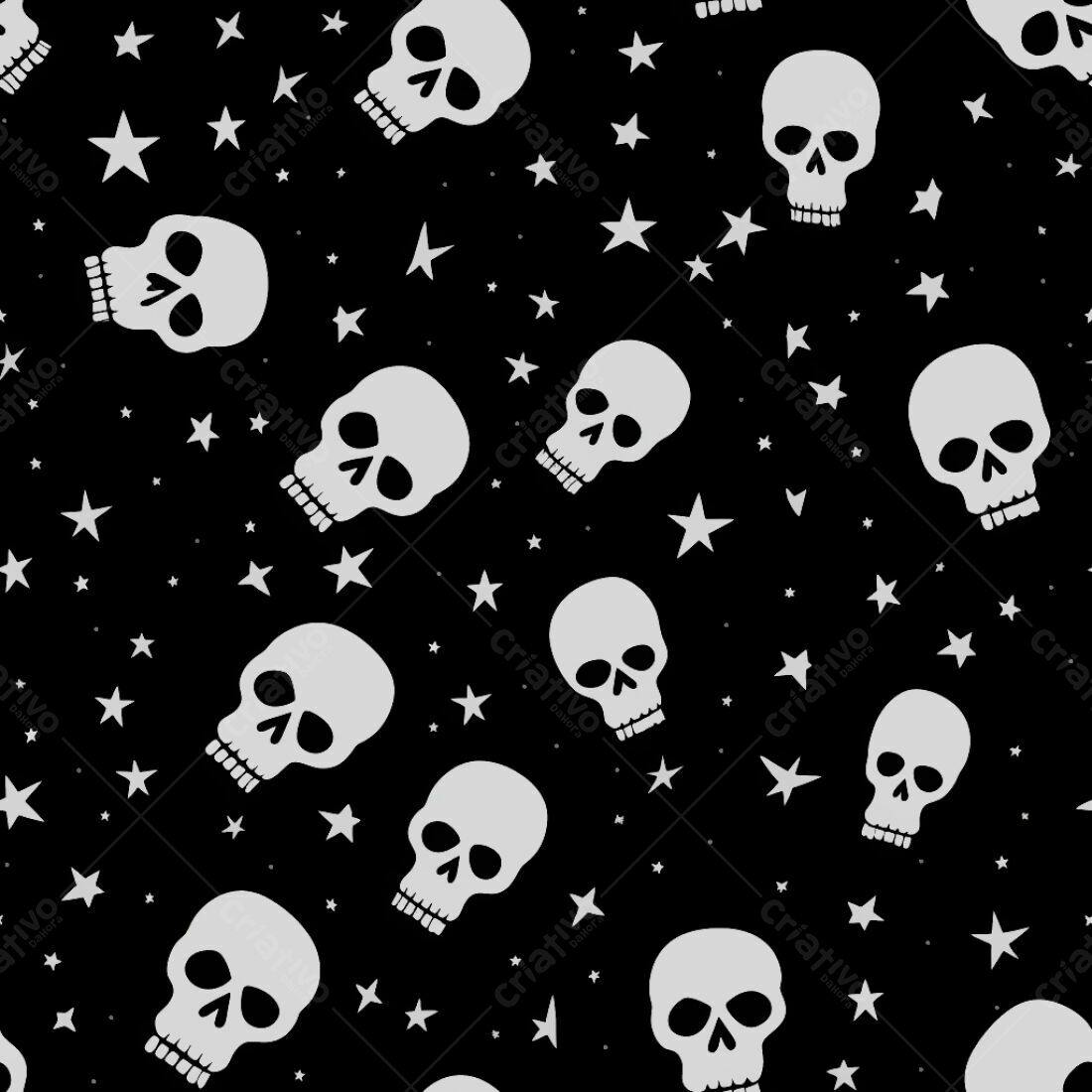 Textura caveiras e estrelas para fundo sombrio