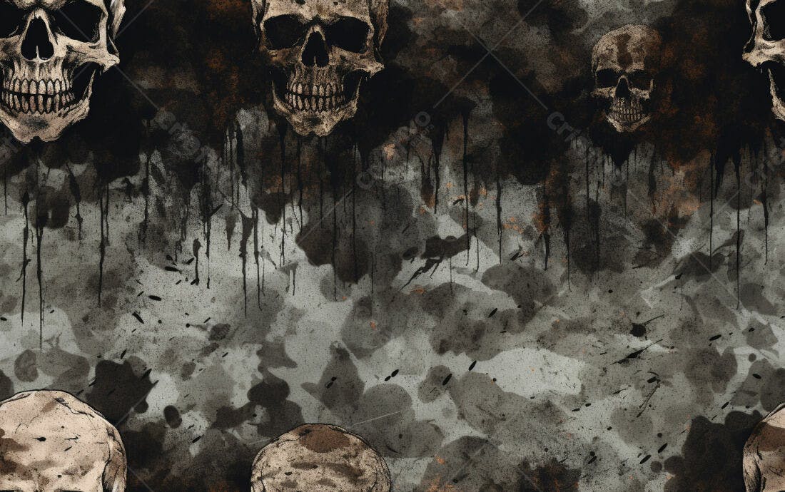 Textura caveira grunge para fundo sombrio