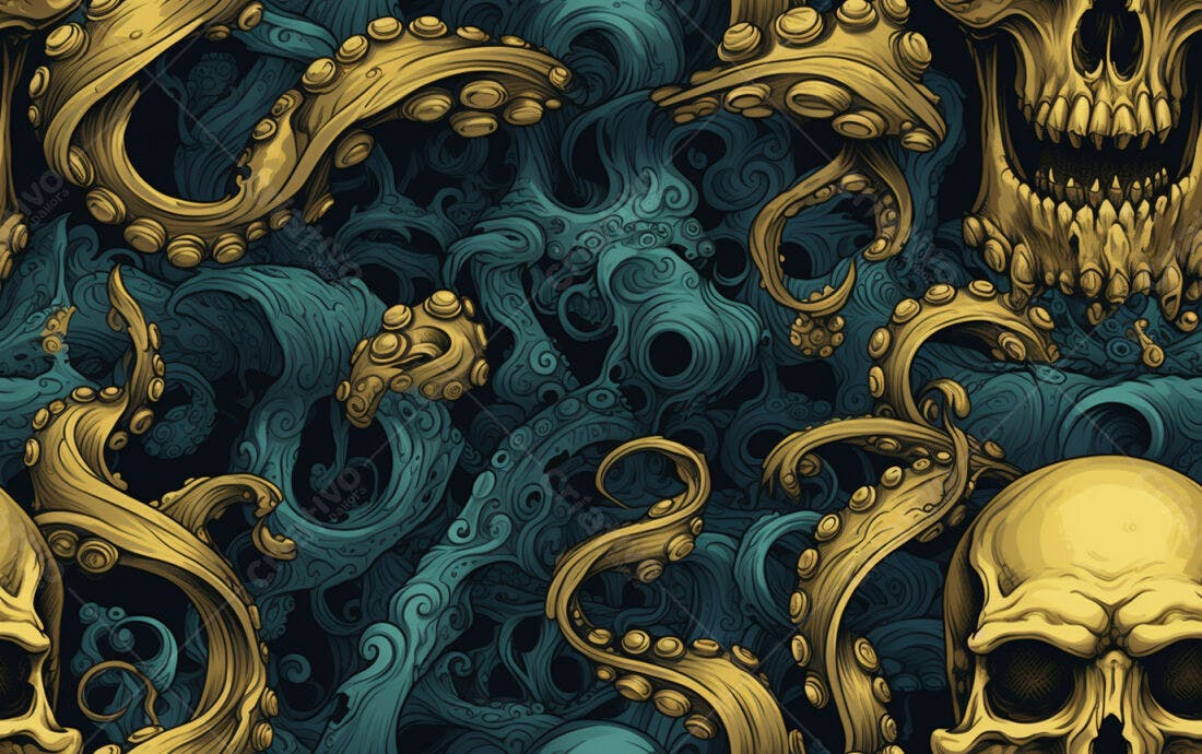 Textura Polvo e Caveiras para Fundo Escuro
