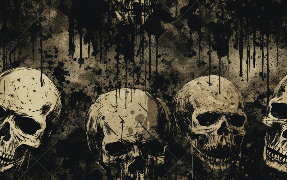 Textura Caveiras Góticas para Fundo Dark