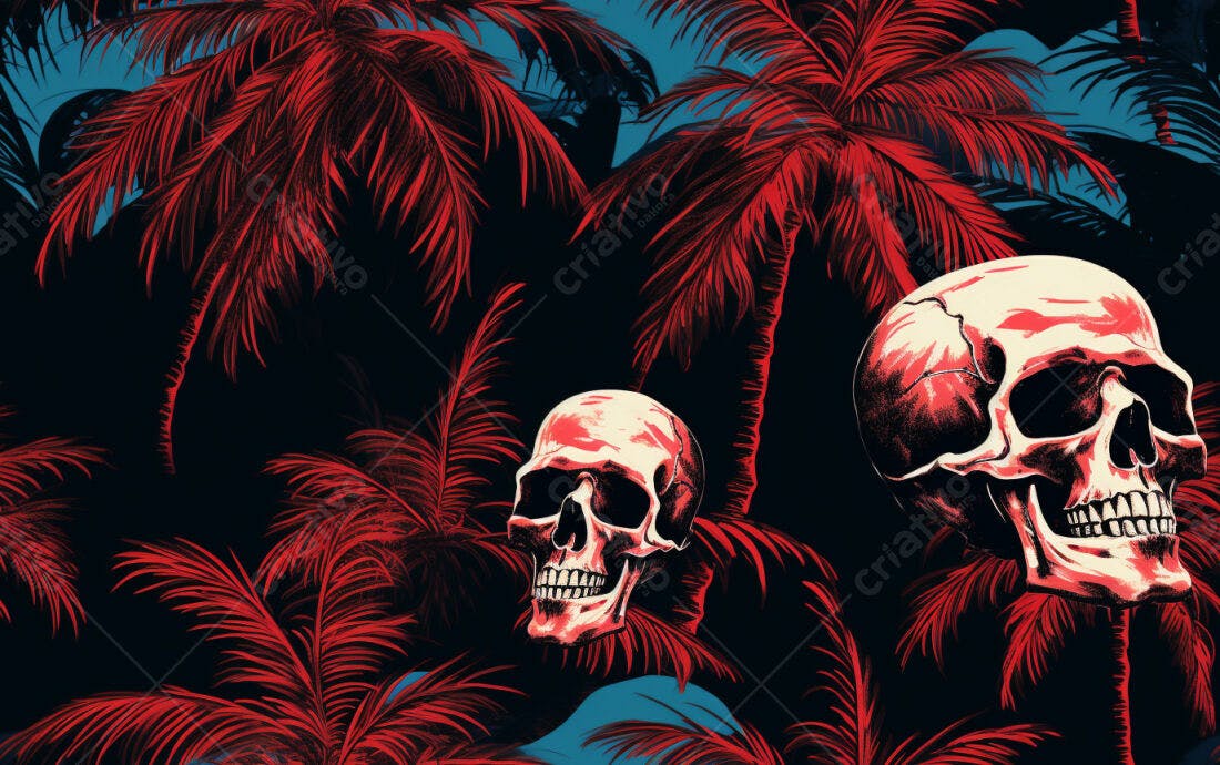 Textura caveiras tropicais para estampas