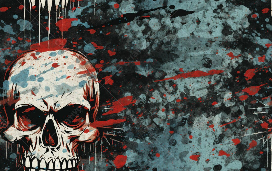 Textura caveira grunge para fundo sombrio