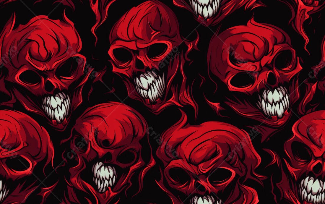 Textura caveiras vermelhas para fundo sombrio