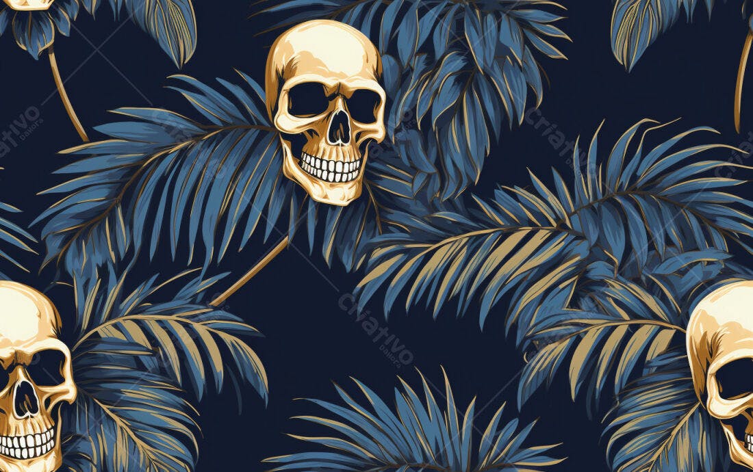 Textura caveiras tropicais para papel de parede