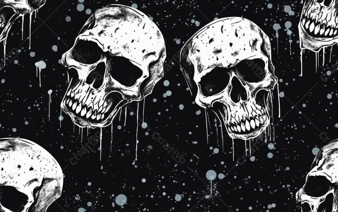 Textura caveiras grunge para fundo sombrio