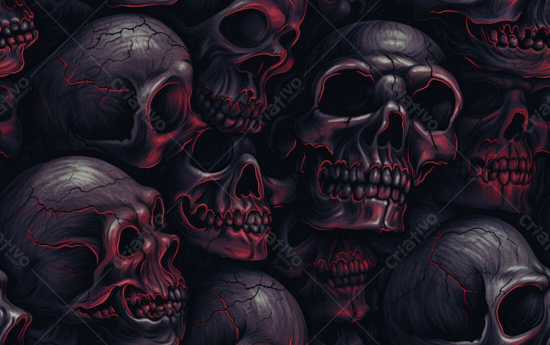 Textura caveiras góticas para fundo sombrio