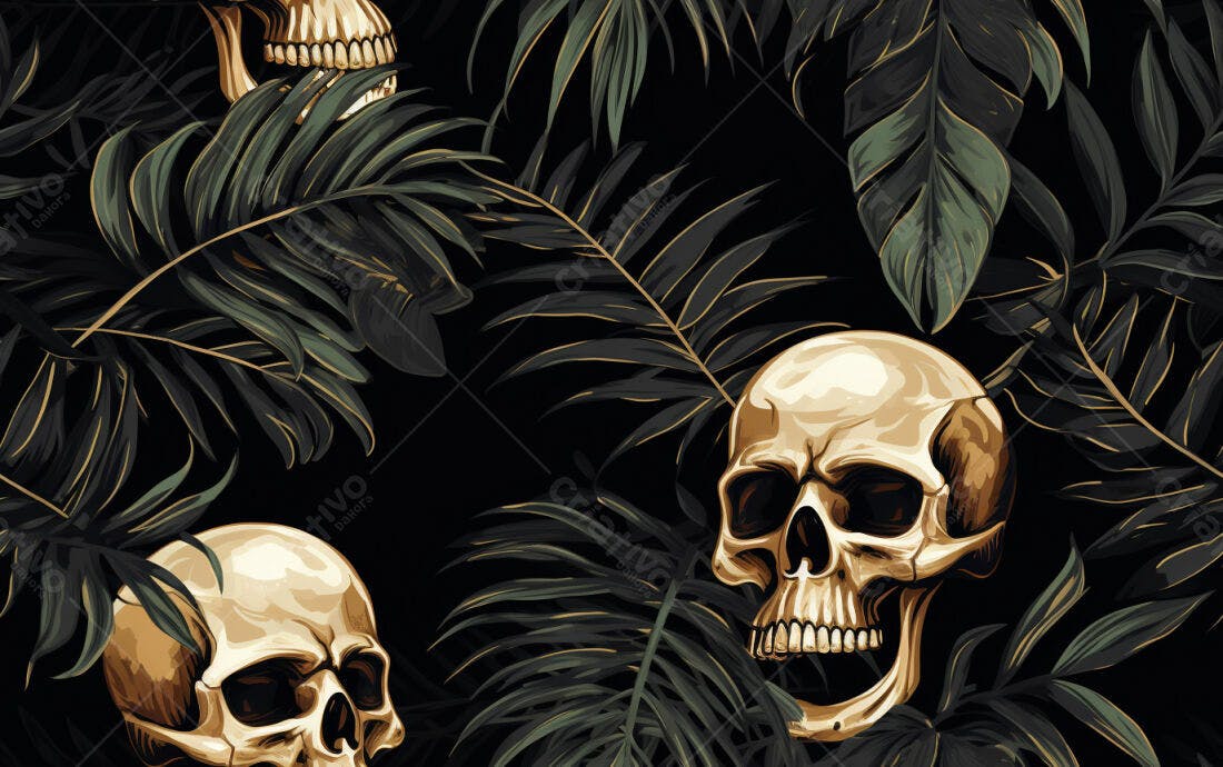 Textura caveira tropical para papel de parede
