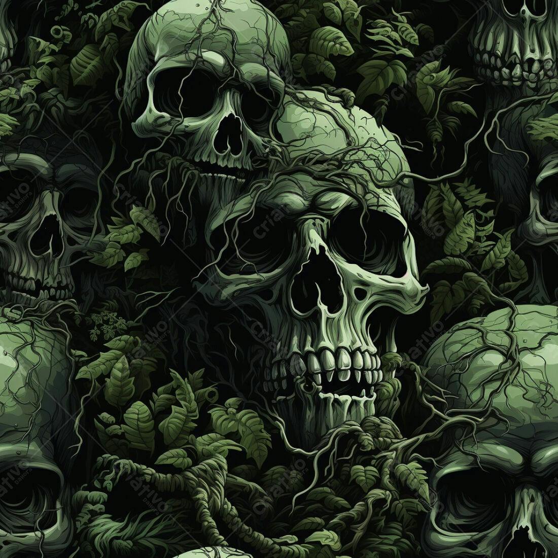 Textura caveira em trepadeiras para fundo dark