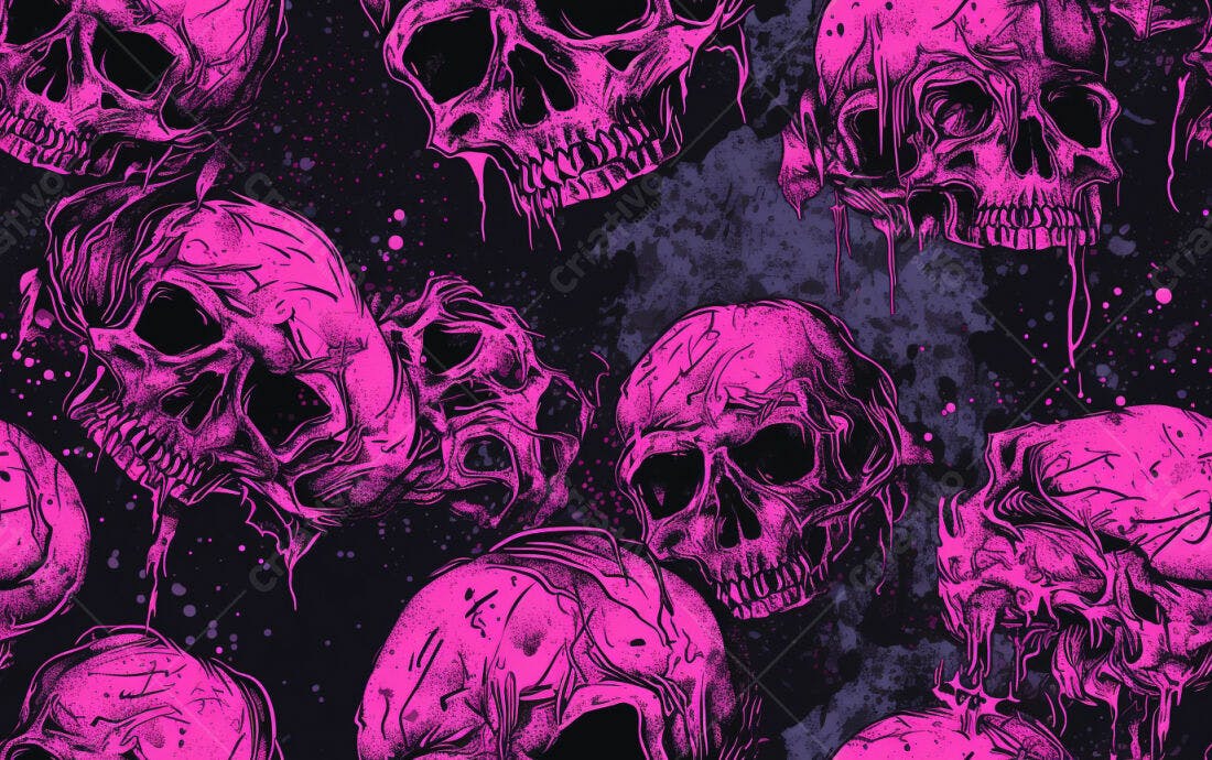 Textura caveiras rosa para fundo gótico