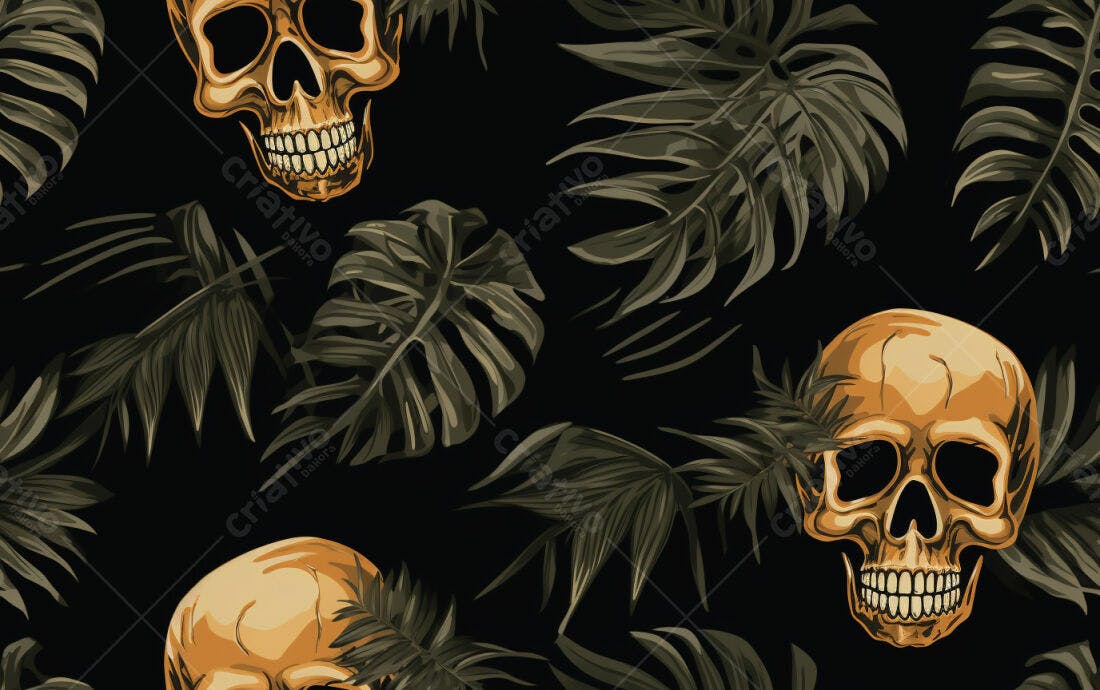 Textura caveira tropical para papel de parede