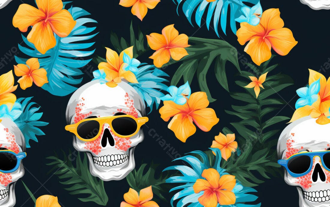Textura caveira tropical para papel de parede
