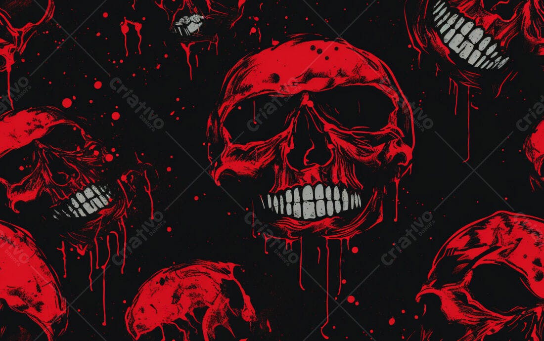 Textura caveiras vermelhas para fundo sombrio