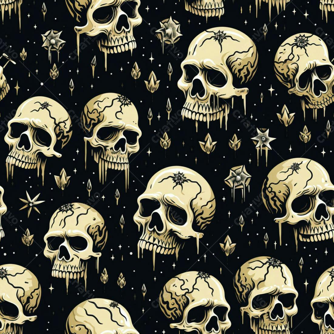 Textura caveiras góticas para fundo sombrio