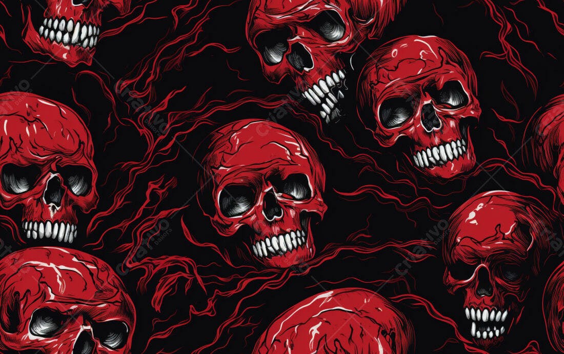 Textura Caveiras Vermelhas para Fundo Escuro
