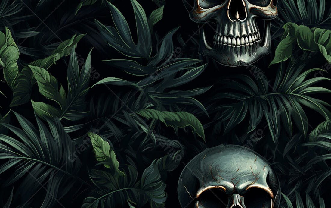 Textura Folhas Tropicais Escuras para Fundo