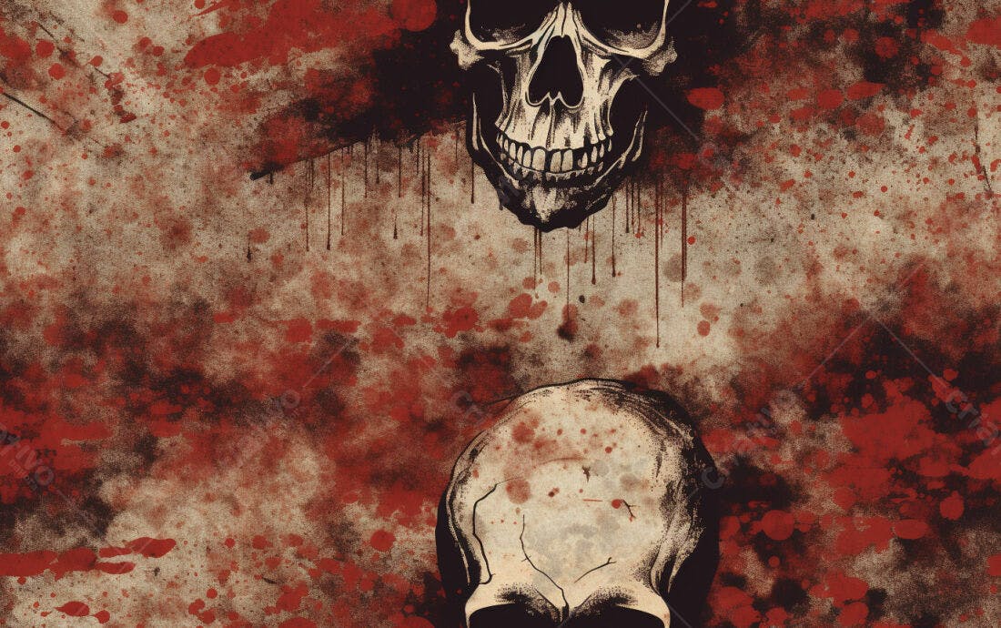 Textura caveira grunge vermelho para fundo sombrio