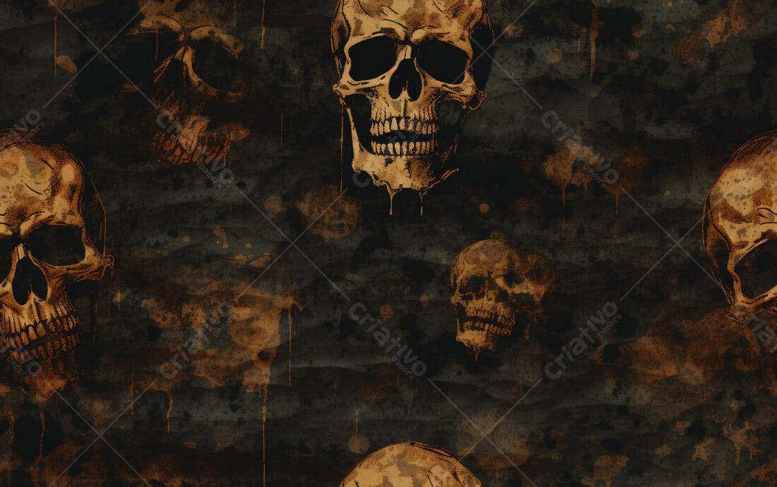 Textura Caveira Gótica para Fundo Escuro